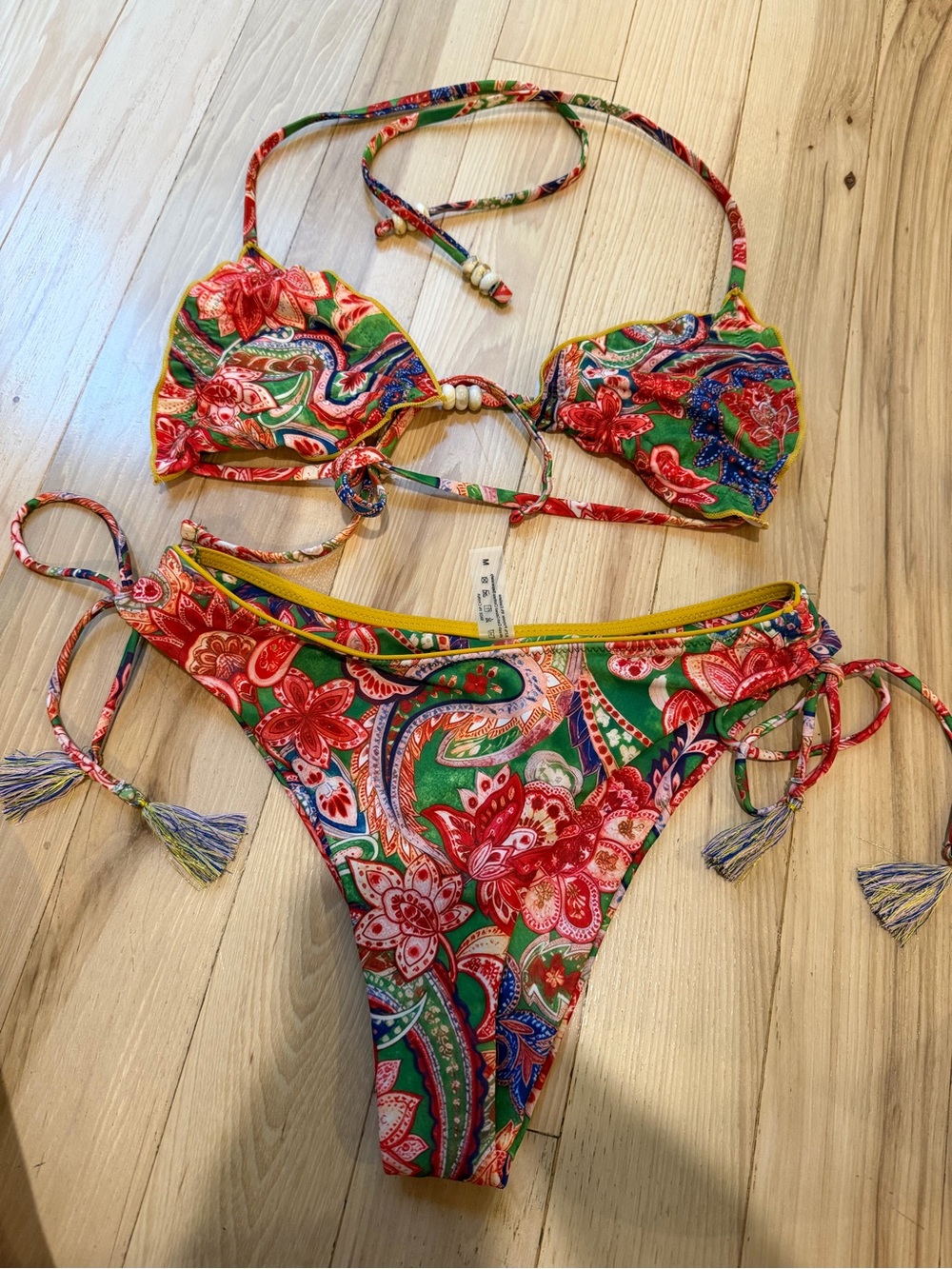 SHEIN paisley print bikini! never worn! Size Medium!